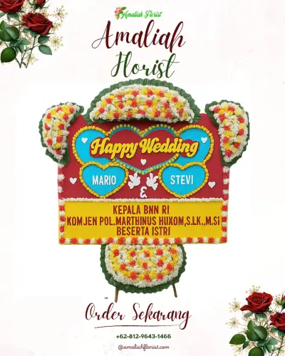 Karangan Papan Bunga Pernikahan di Rempoa